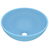 VidaXL Washbasin Round 32.5x14 cm Ceramic matt light blue