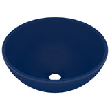 Vidaxl Washbasin Ronda 32.5x14 CM Mat de cerámica azul oscuro