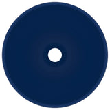 VidaXL Washbasin Round 32.5x14 cm Ceramic Mat Dark Blue