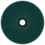 Vidaxl Washbeasin rund 32,5 x 14 cm Keramikmatte dunkelgrün