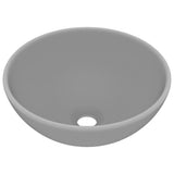 VIDAXL WASHBAIN RUND 32,5 x 14 cm Keramik Matt Hellgrau