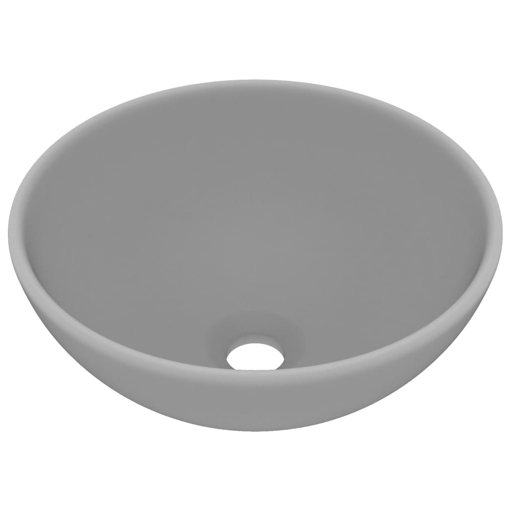 VIDAXL WASHBASIN Runda 32,5x14 cm ceramiczna matowa jasnoszary