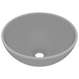 VIDAXL WASHBASIN Runda 32,5x14 cm ceramiczna matowa jasnoszary