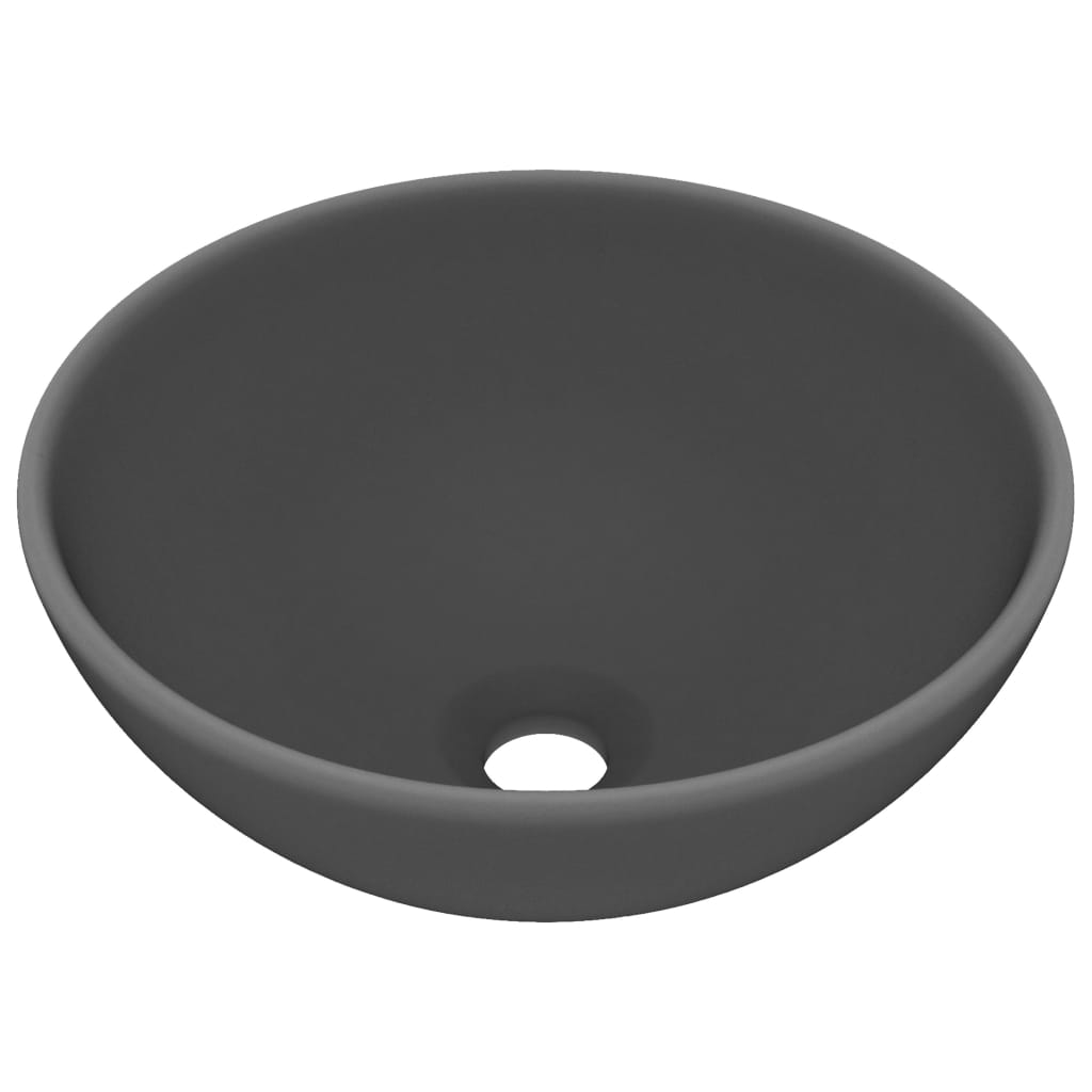 Vidaxl Washbasin Round 32,5x14 cm keramická rohož tmavě šedá