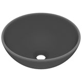 Vidaxl Washbasin Round 32.5x14 cm Mat de céramique gris foncé