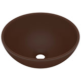 Vidaxl Washbasin krog 32,5x14 cm keramika matt temno rjava