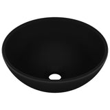 Vidaxl Washbasin Round 32.5x14 cm Ceramic Matte noir