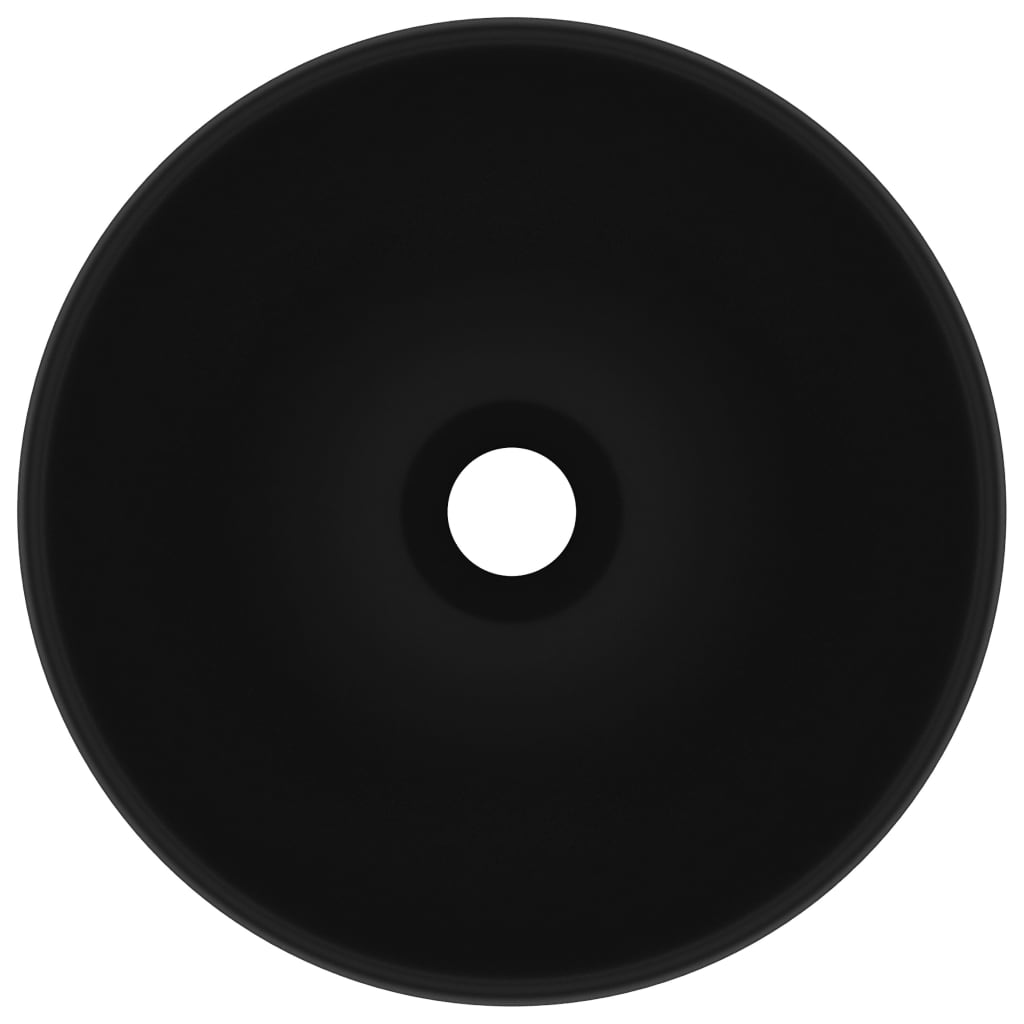 Vidaxl Washbasin Round 32.5x14 cm ceramico opaco nero