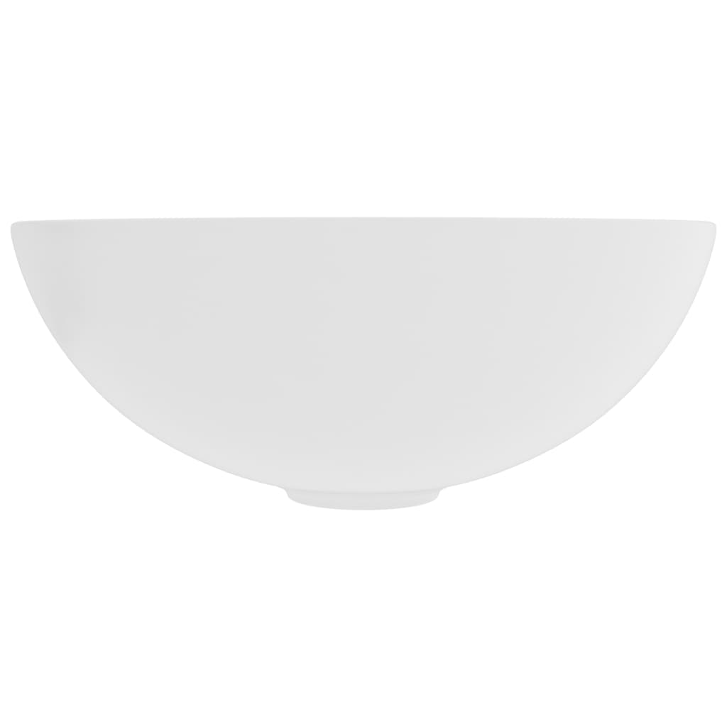 Vidaxl Washbasin Round Ceramic Mat White