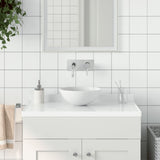 Vidaxl Washbasin okrągła ceramiczna mata biała