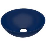 Vidaxl Washbasin Cerámico redondo azul oscuro