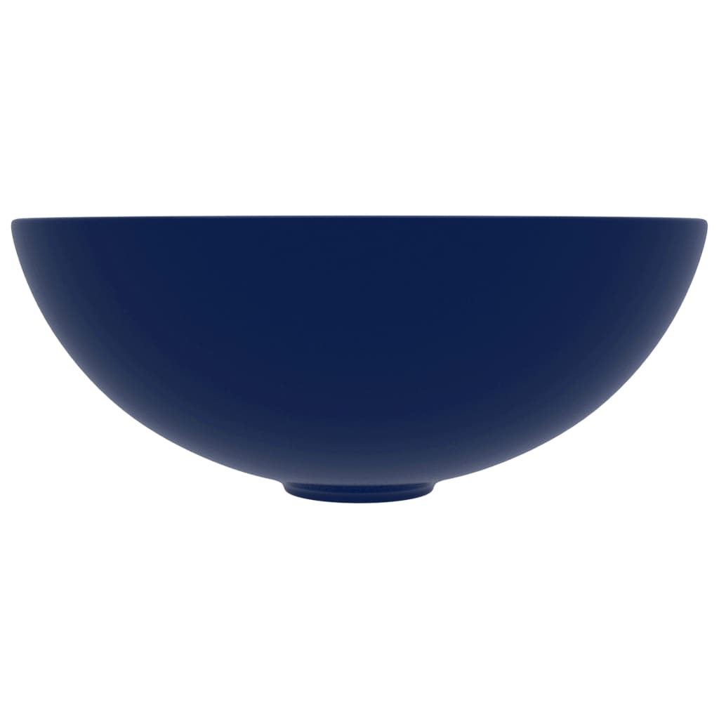 Vidaxl Washbasin Cerámico redondo azul oscuro