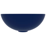 Vidaxl Washcasin Round Ceramic Dark Blue