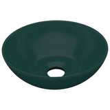 Vidaxl Washbasin Round keramic tmavě zelená