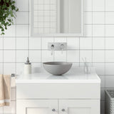 Vidaxl Washbasin okrągły ceramiczny jasnoszary