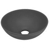 Vidaxl Washbasin Round keramisk mørk grå