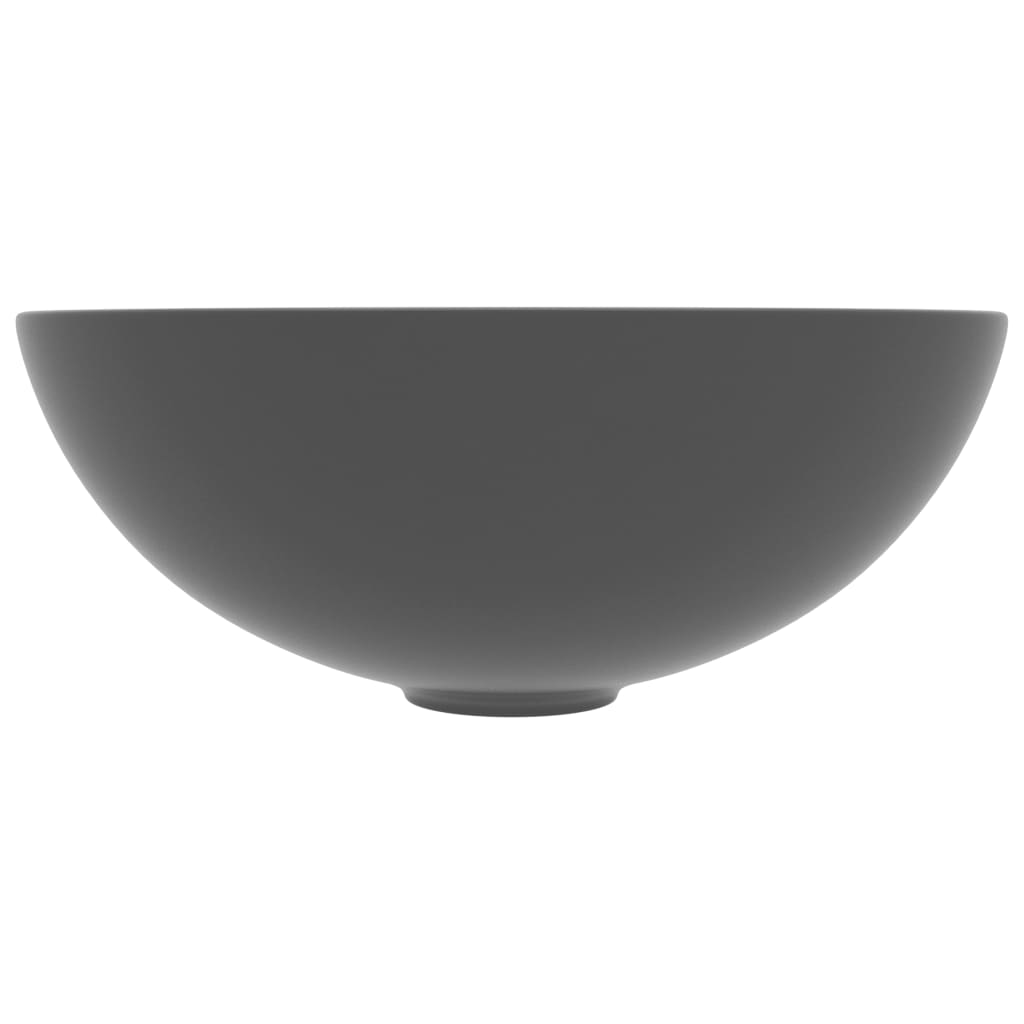 Vidaxl Washbasin Round Céramique Gris foncé