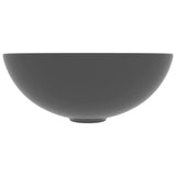 Vidaxl Washbasin Round Céramique Gris foncé