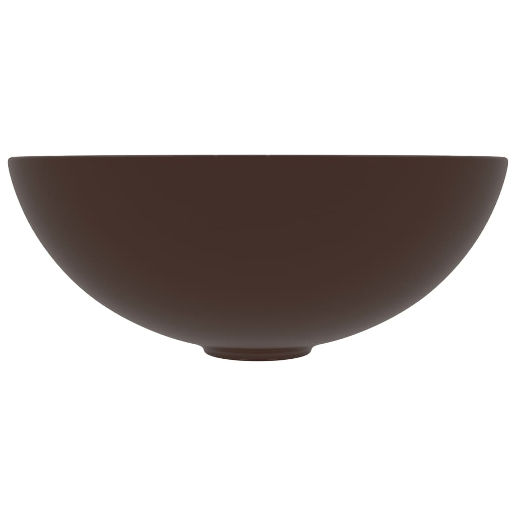 Vidaxl Washbasin Round Ceramic Dark Brown