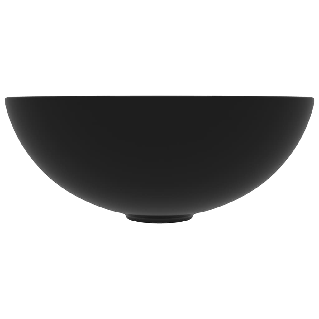 Vidaxl Washbasin Round keramic Matt Zwart