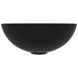 Vidaxl Washbasin Round keramic Matt Zwart