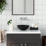 Vidaxl Washbasin Round keramic Matt Zwart