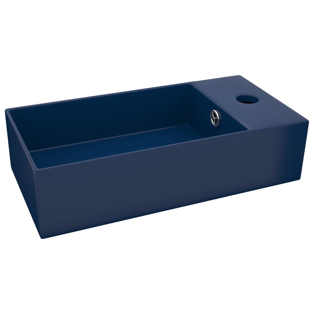 Vidaxl Washbasin avec atterrissage en céramique bleu foncé