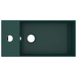 VidaXL Washbasin with landing ceramic dark green