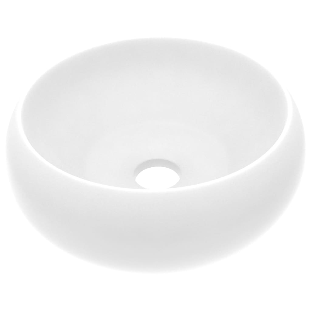 Vidaxl Washbasin okoli 40x15 cm keramična mat bela