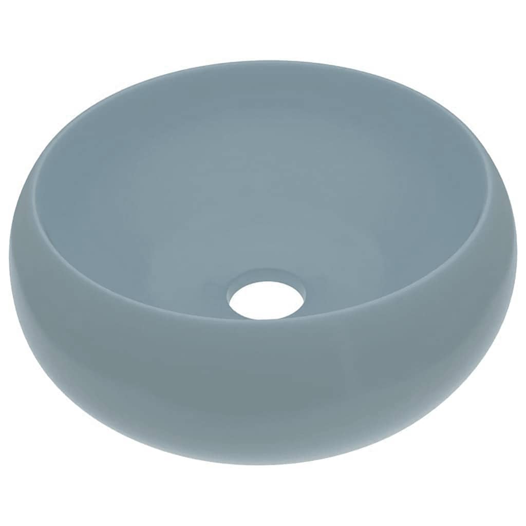 Vidaxl Washbeasin rund 40x15 cm Keramik Matt hellblau