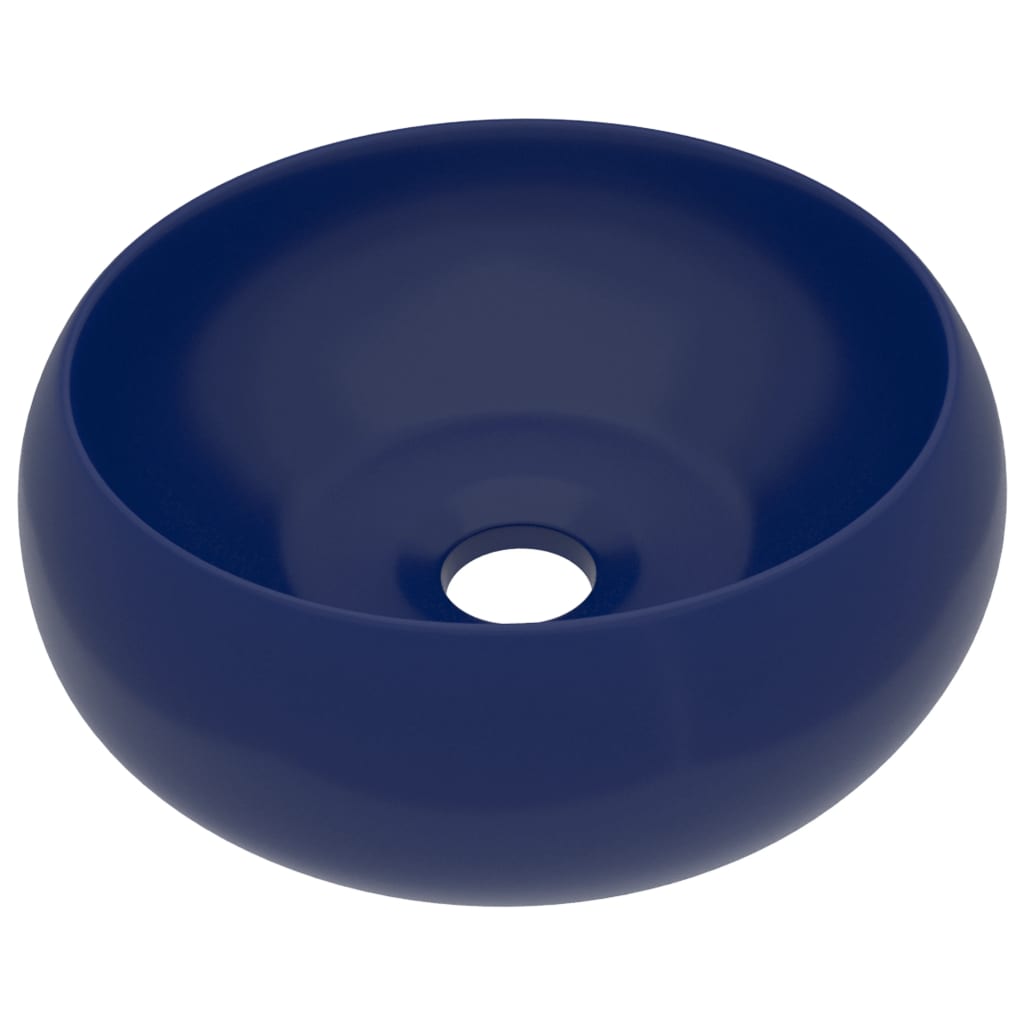 Vidaxl Washbasin Round 40x15 cm keramická rohož tmavě modrá