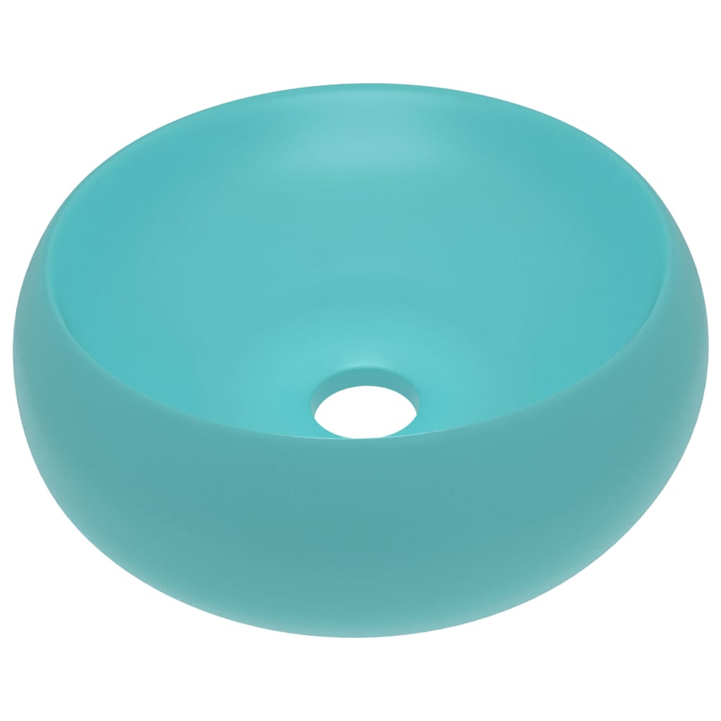 VidaXL Washbasin Round 40x15 cm Ceramic matt light green