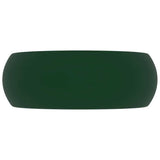 Vidaxl Washbeasin rund 40x15 cm Keramikmatte dunkelgrün