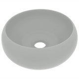 Vidaxl Washbeasin rund 40x15 cm Keramik Matt Hellgrau