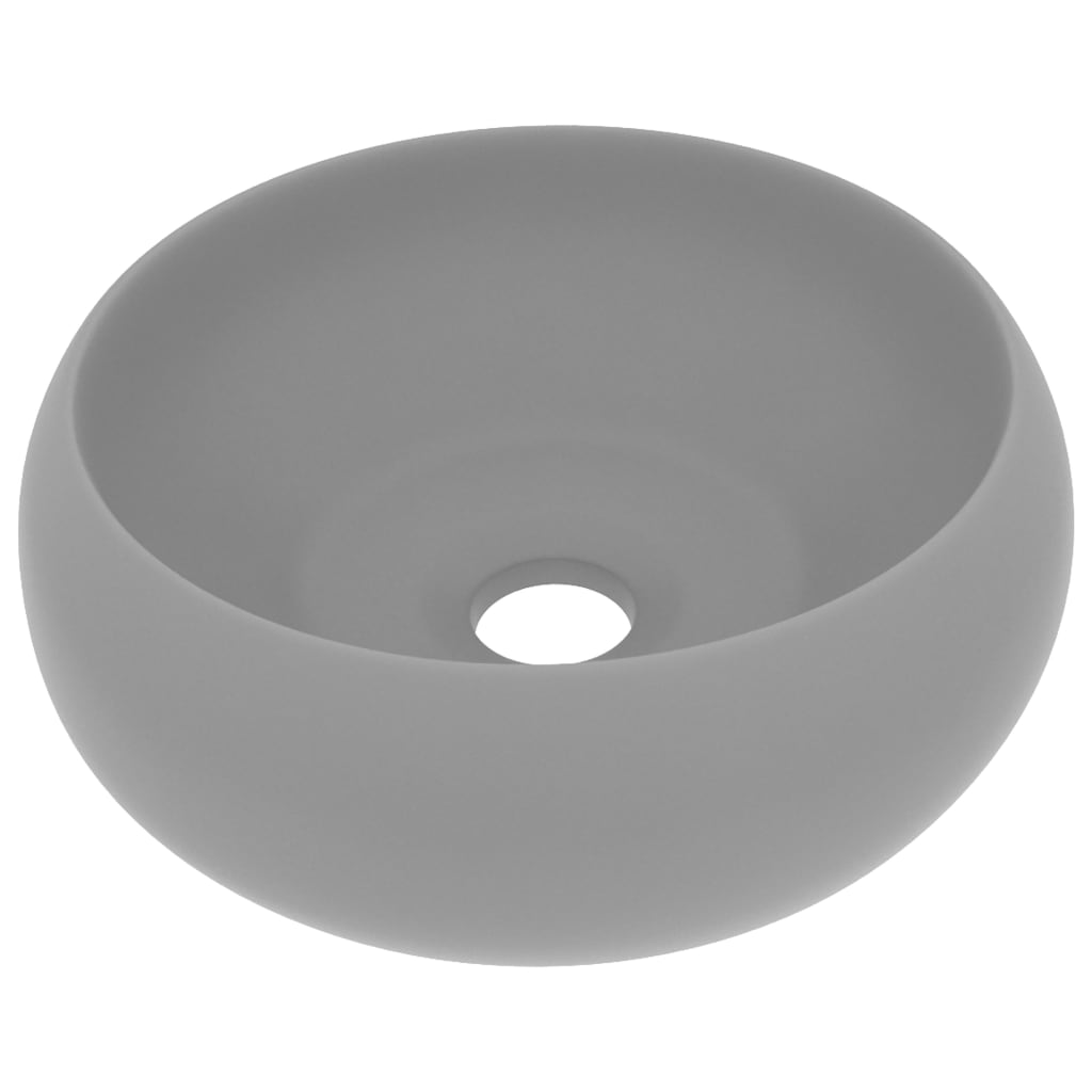 Vidaxl Washbasin Round 40x15 cm keramisk matt lysegrå