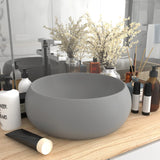 Vidaxl Washbasin krog 40x15 cm keramika matt svetlo siva