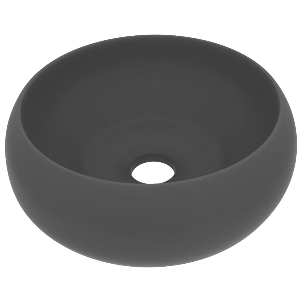 Vidaxl Washbasin Round 40x15 cm Mat de céramique gris foncé