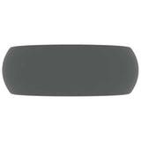Vidaxl Washbeasin rund 40x15 cm Keramikmatte dunkelgrau
