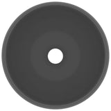 Vidaxl Washbasin Round 40x15 cm Mat de cerámica Gray Dark Grey