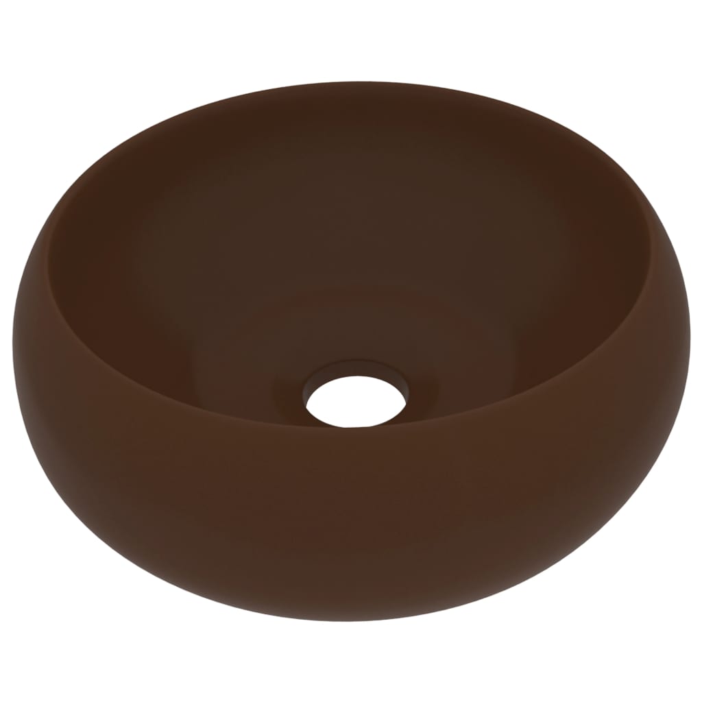 Vidaxl Washbasin Round 40x15 cm keramic Matt tmavě hnědá