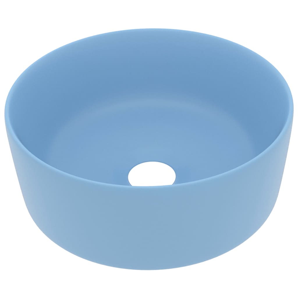 Vidaxl Washbasin Round 40x15 cm Céramique Matt bleu clair