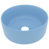 Vidaxl Washbasin krog 40x15 cm keramična matt svetlo modra