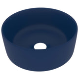 Vidaxl WashBasin Round 40x15 cm keramična mat temno modra