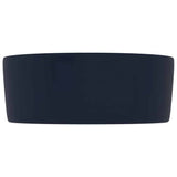 Vidaxl Washbeasin rund 40x15 cm Keramikmatte dunkelblau