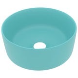 Vidaxl Washbasin Round 40x15 cm Céramique Matt Green clair