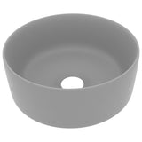 Vidaxl Washbasin Round 40x15 cm Céramique Matt Gris clair