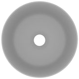 Vidaxl Washbeasin rund 40x15 cm Keramik Matt Hellgrau