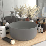 Vidaxl Washbasin Round 40x15 cm Céramique Matt Gris clair