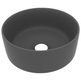 Vidaxl Washbasin Round 40x15 cm Mat de céramique gris foncé