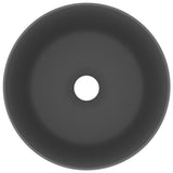 Vidaxl Washbeasin rund 40x15 cm Keramikmatte dunkelgrau